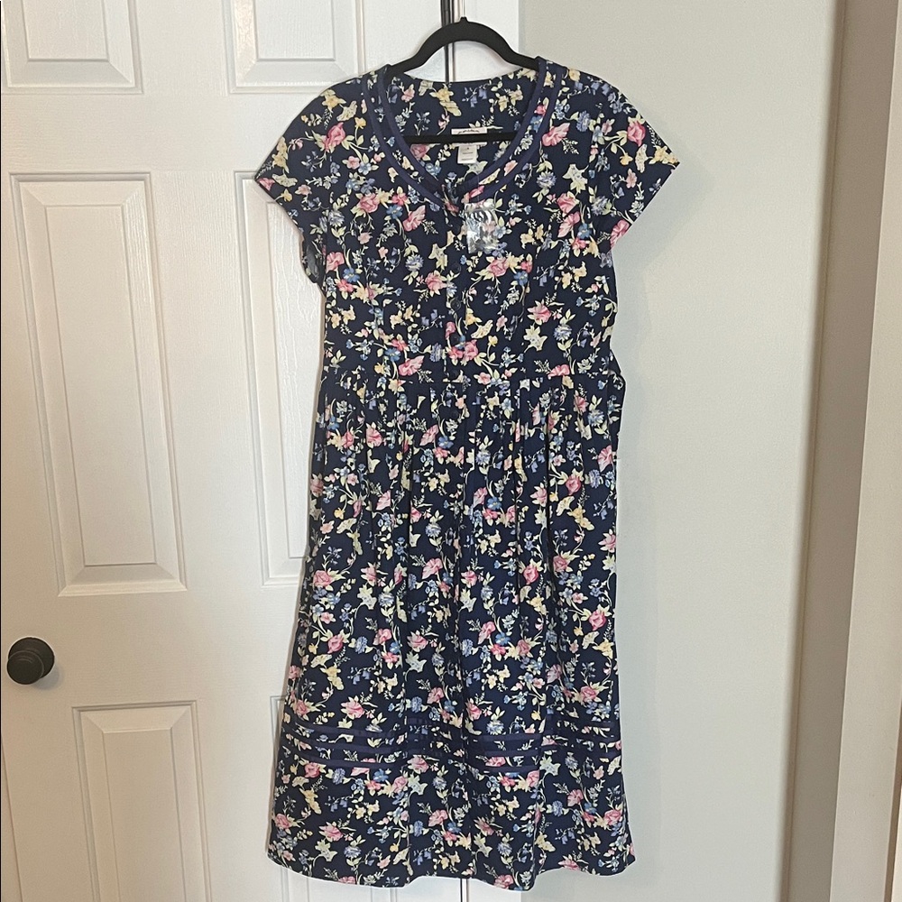 Lanz of Salzburg navy floral vintage style midi dress